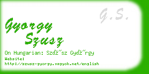 gyorgy szusz business card